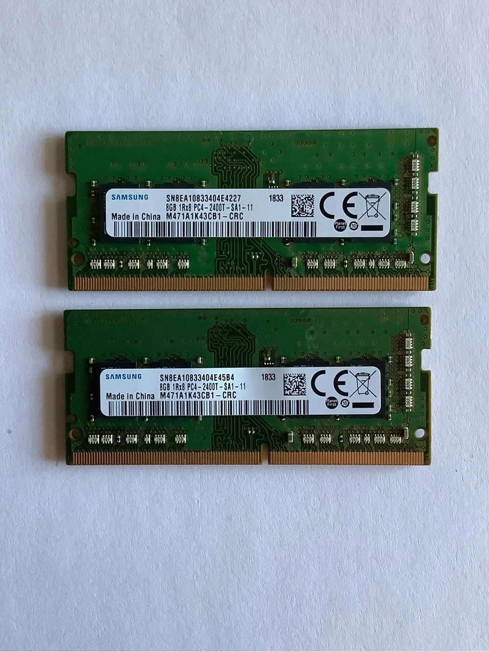 Samsung 16GB (2x8GB) 1Rx8 PC4-2400T-SA1-11 laptop RAM kit